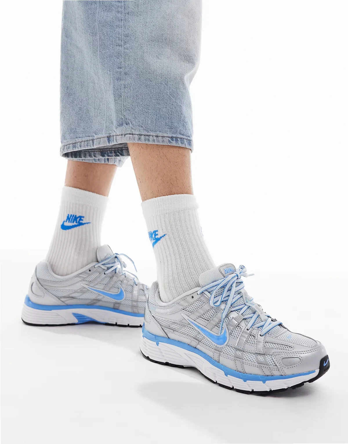 P-6000 sneakers in silver and blue