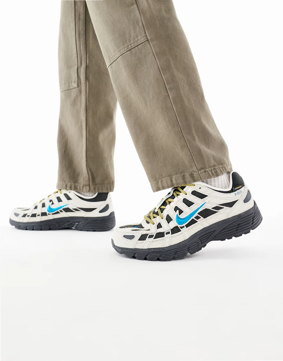 P-6000 Premium cordura sneakers in black and beige