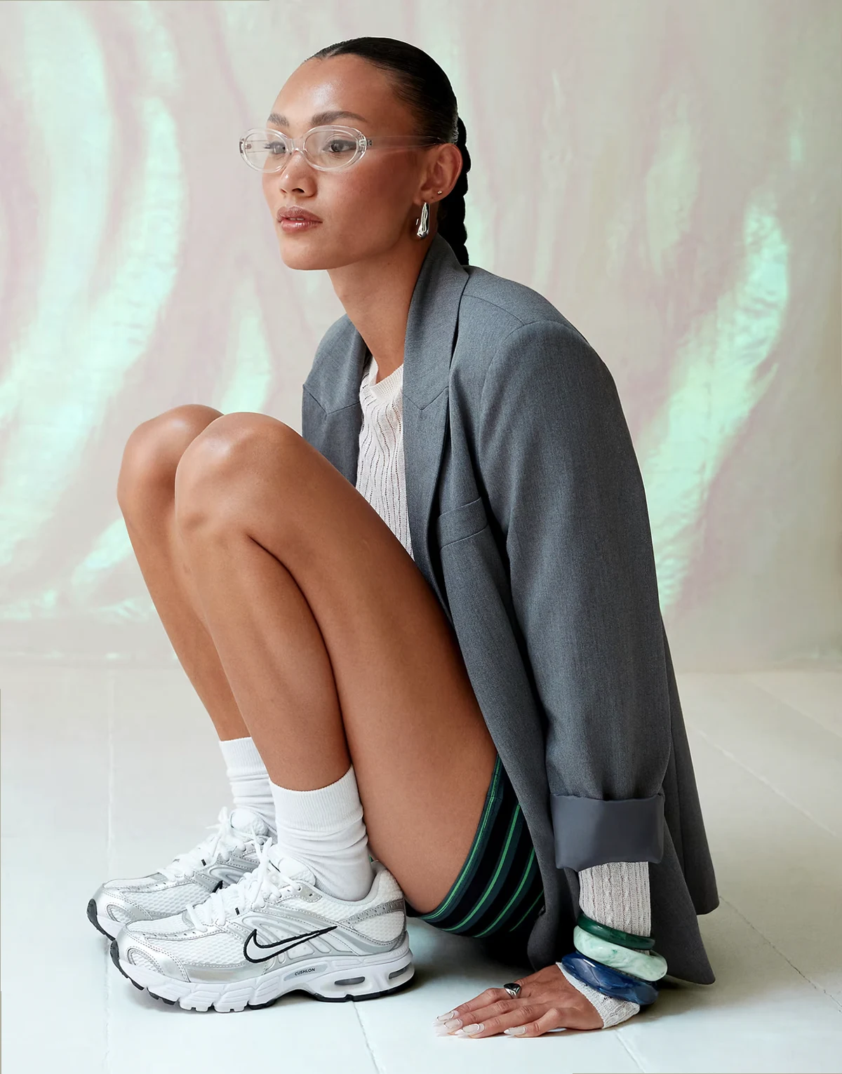 Air Max Moto 2K sneakers in white and silver