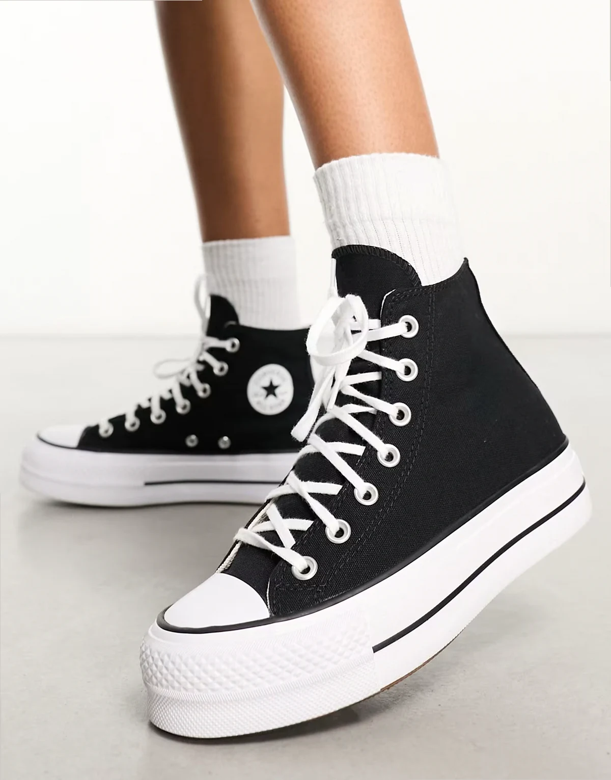Chuck Taylor All Star Hi Lift canvas platform sneakers in black
