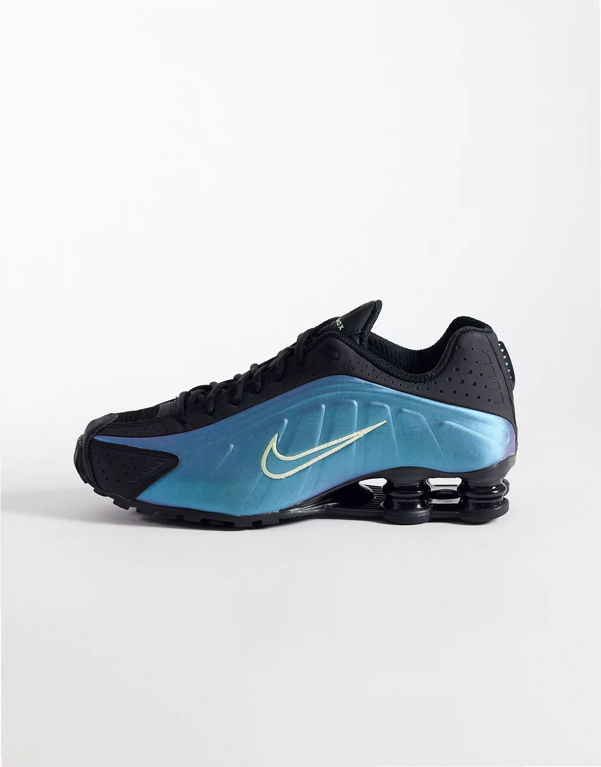 Shox R4 sneakers in metallic blue