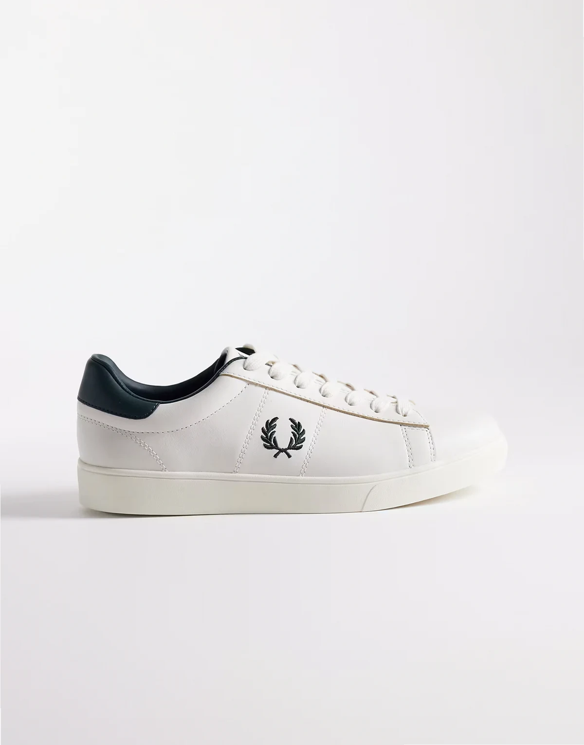 Spencer logo leather sneakers in white