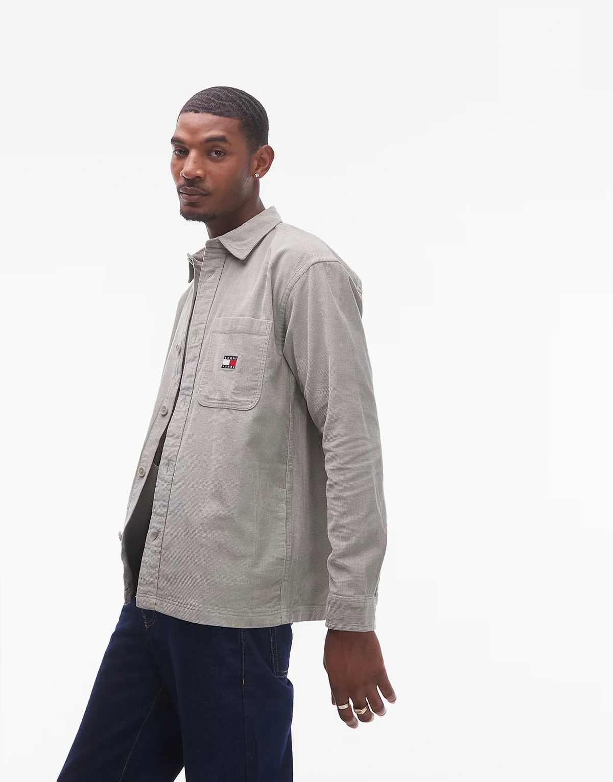 corduroy overshirt in sage green