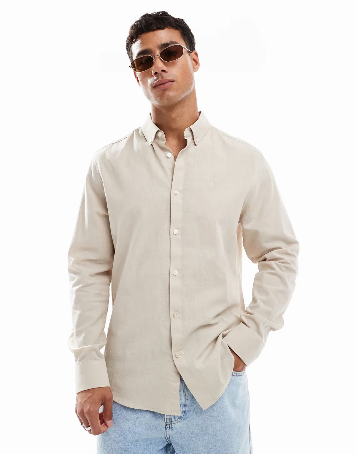 long sleeve shirt in stone