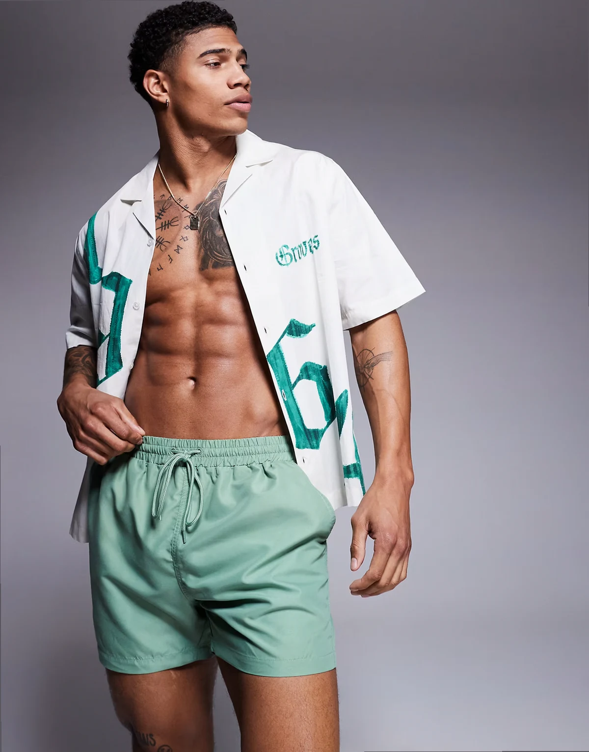 plain swim shorts in green