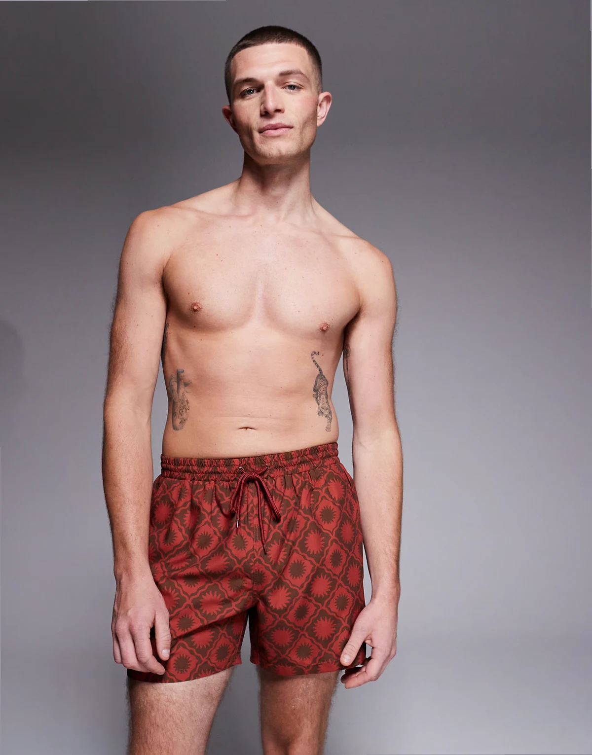 sundial print swimsuit in rust