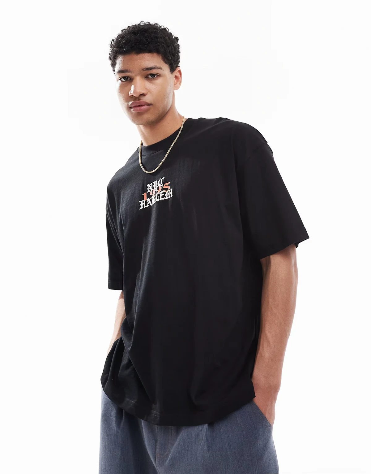 – Oversize-T-Shirt mit Grunge-Grafik