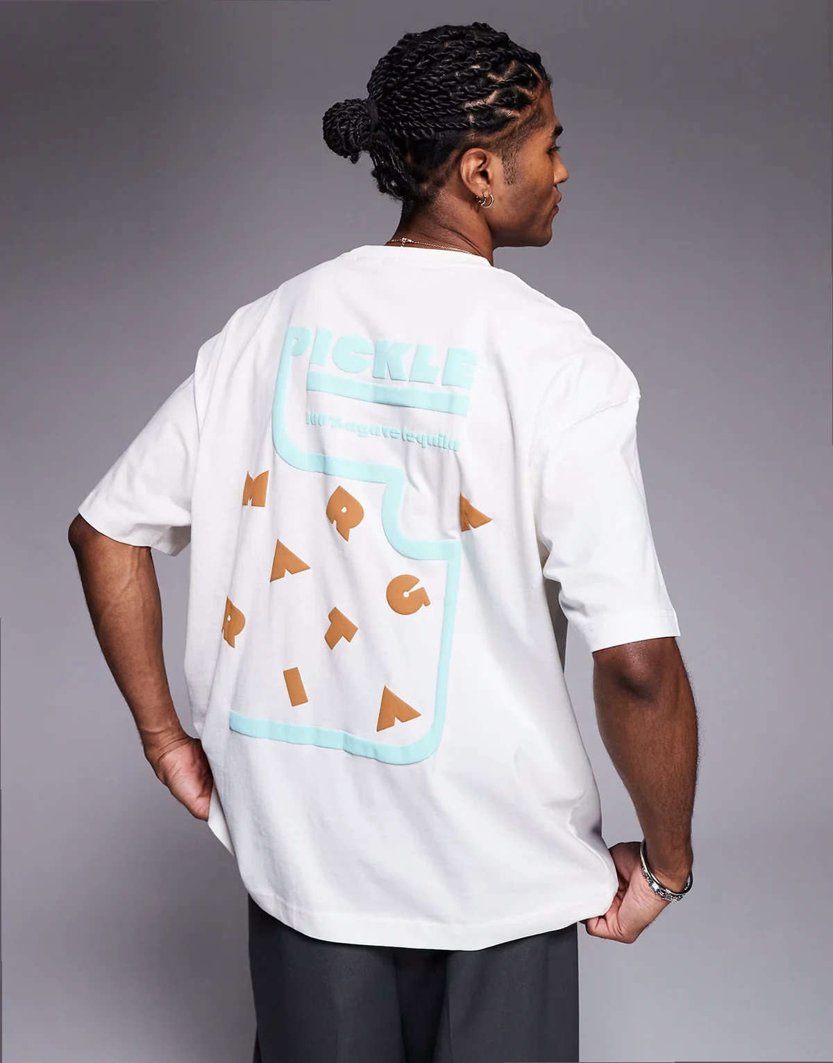 – Oversize-T-Shirt in Wollweiß mit „Margarita“-Grafikprint