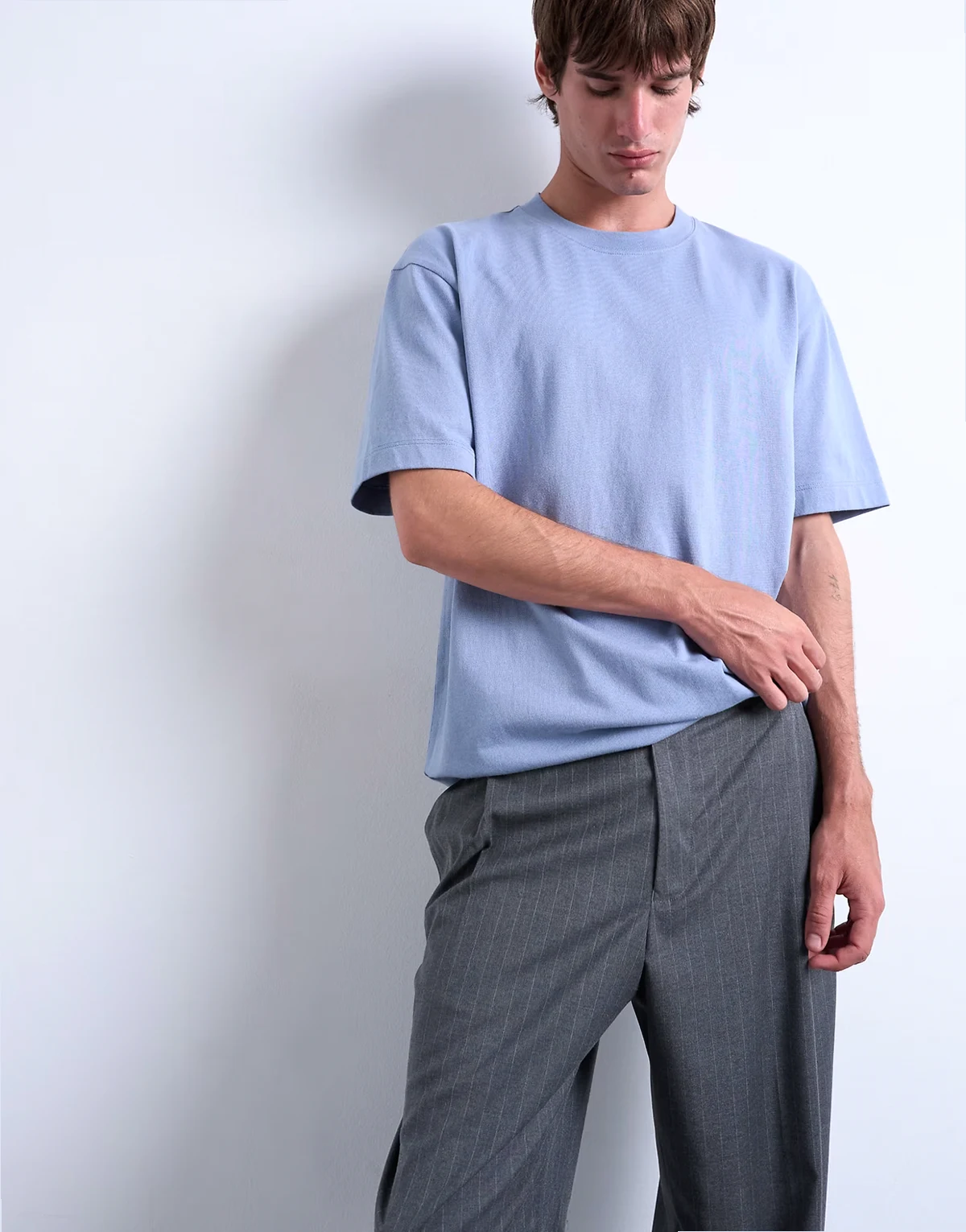– Relaxed-Fit-T-Shirt in Mittelblau