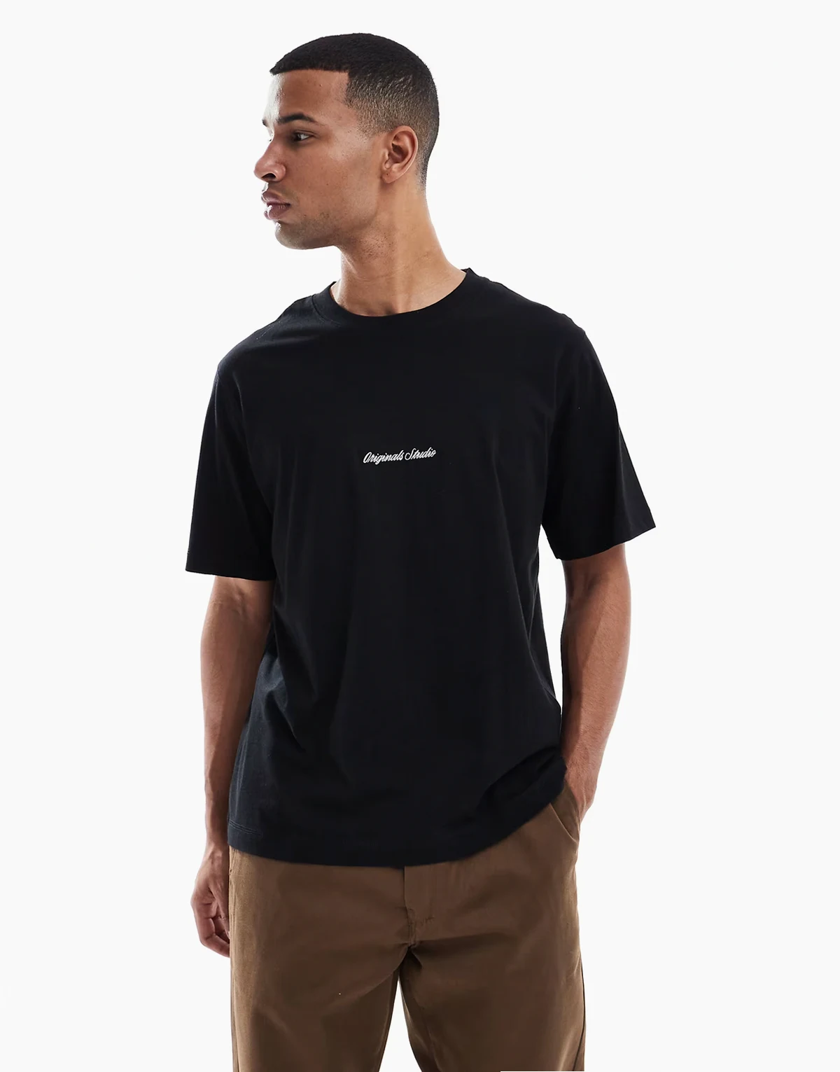 oversize t-shirt with originals studio embroidery in black