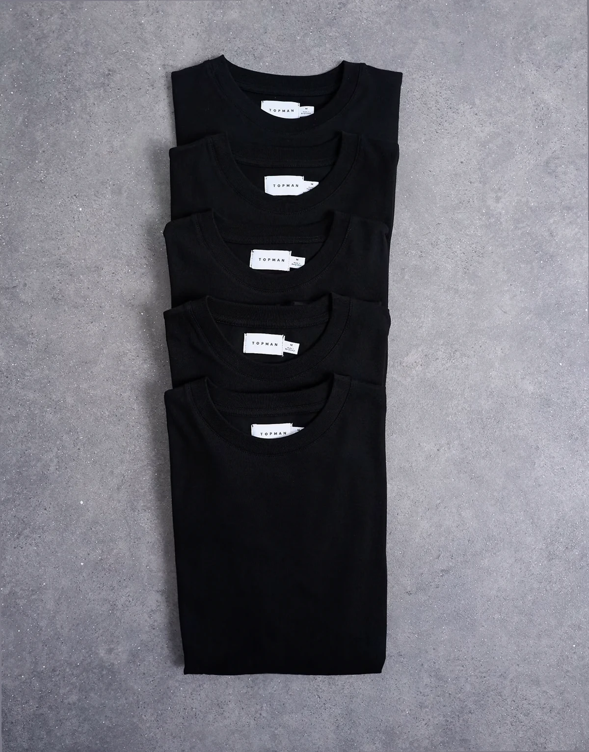 – Klassische T-Shirts in Schwarz im 5er-Pack
