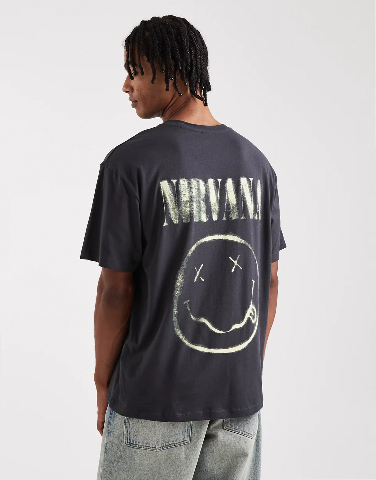 oversized T-shirt with Nirvana print in gray
