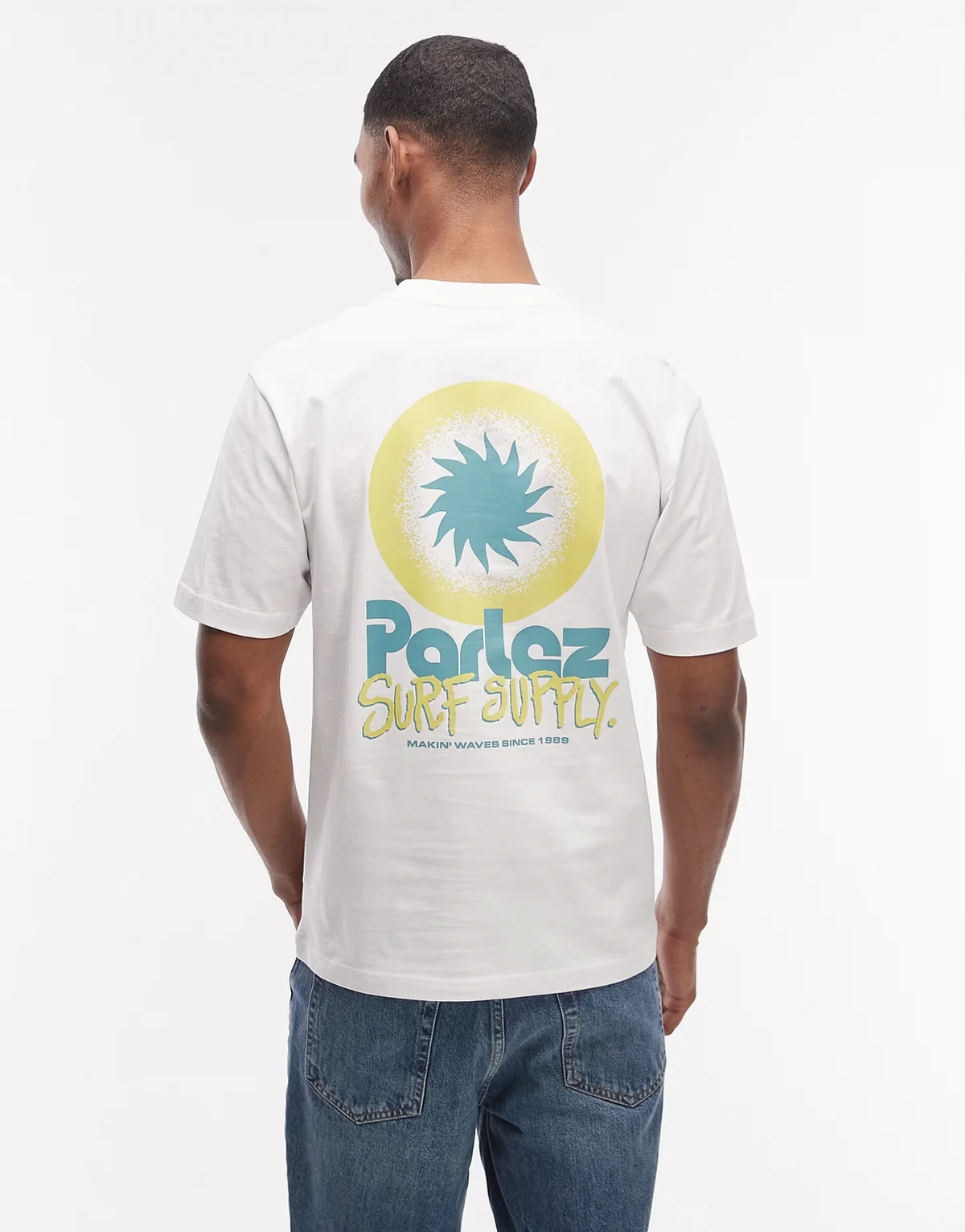 Winston T-shirt with back print graphic in white