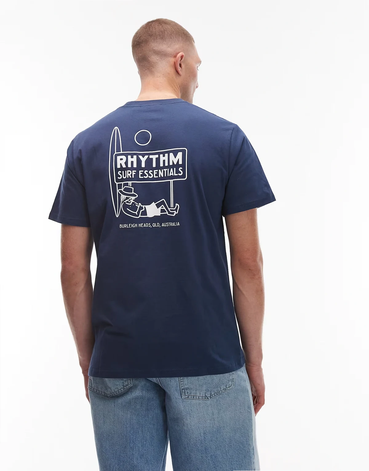 Siesta T-shirt with back print in navy