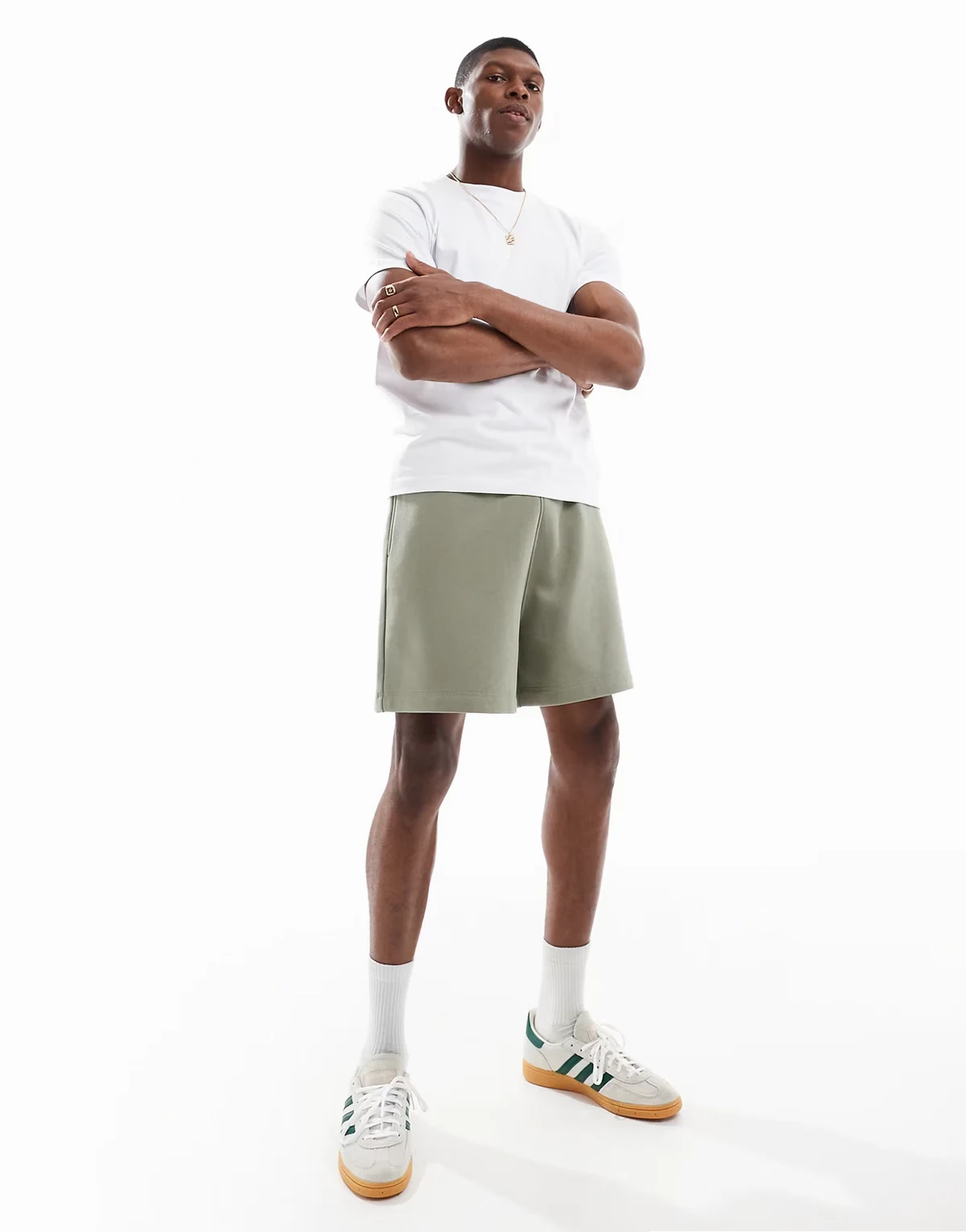 – Essential – Oversize-Shorts in hellem Khaki