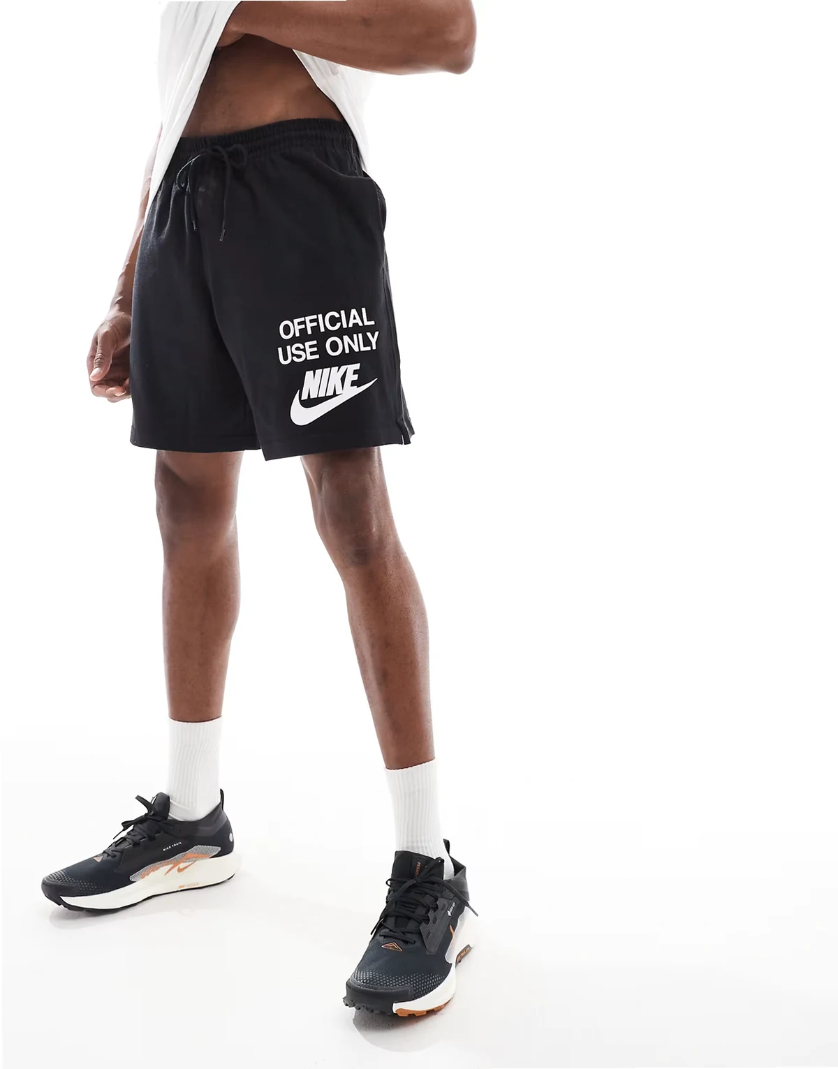 Club Knit shorts with graphic print in black