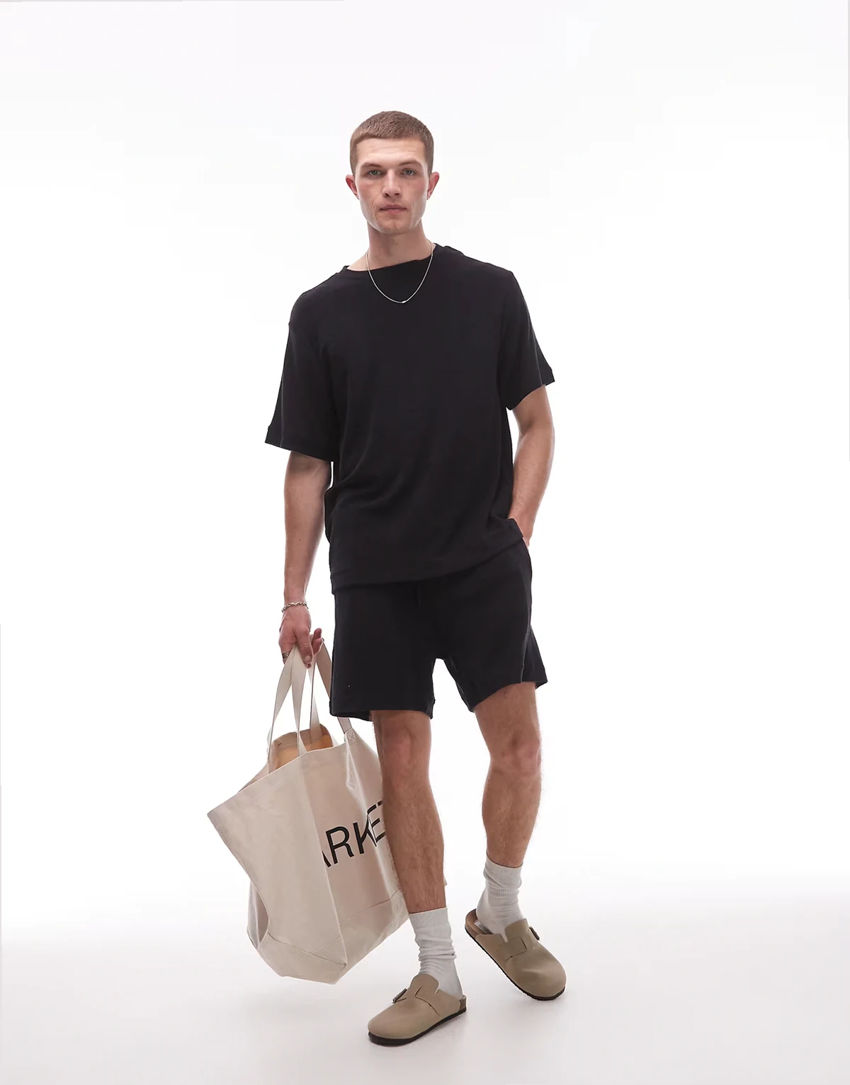 pull on soft touch terrycloth shorts in black - part of a set