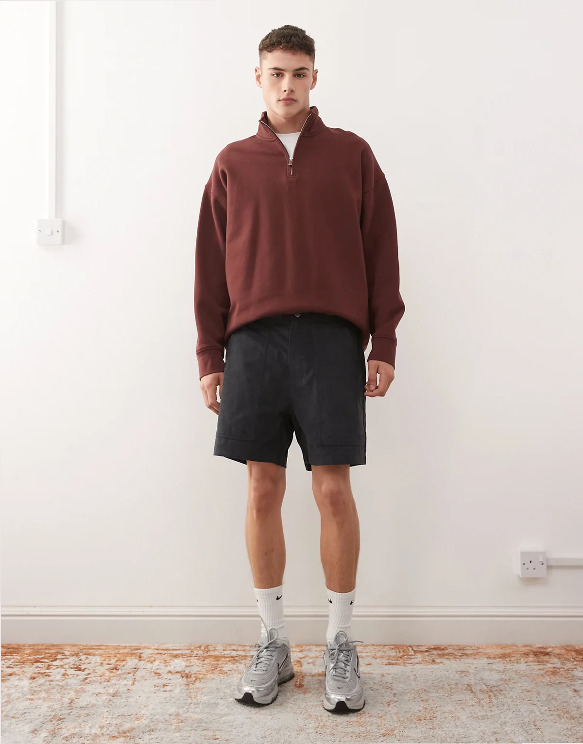 cord shorts in black