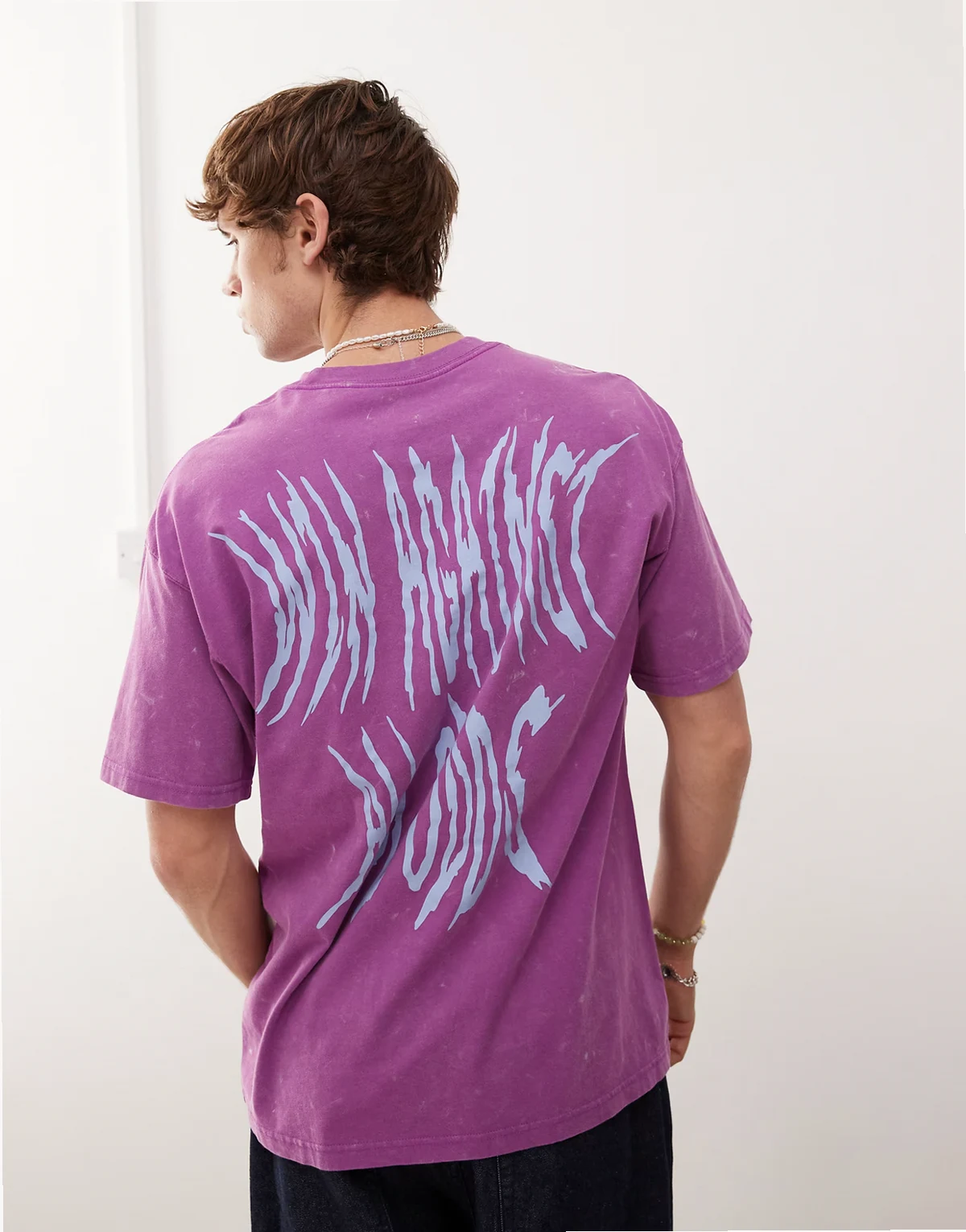 t-shirt with graphic in purple