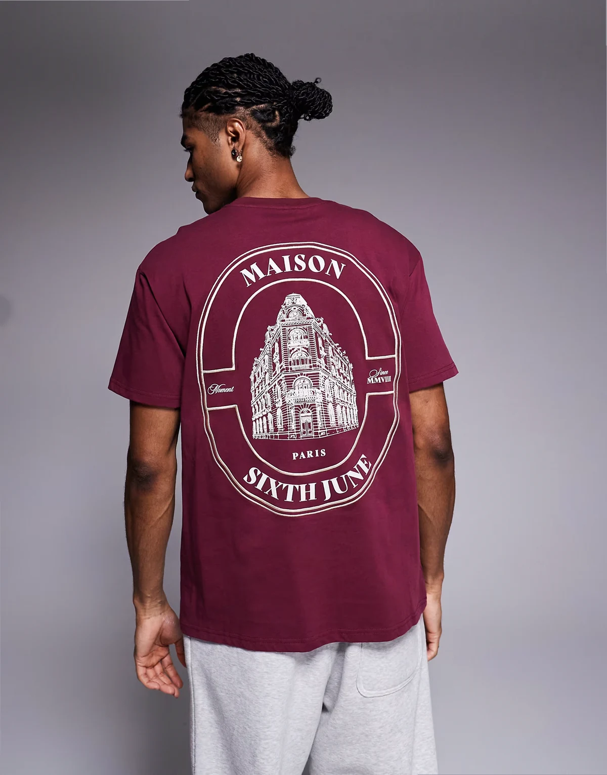 – Maison – T-Shirt in Burgunderrot