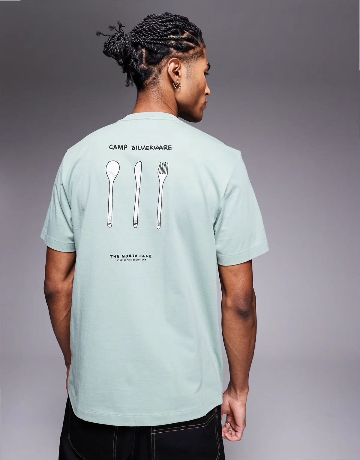 Evolution sketch back print t-shirt in green
