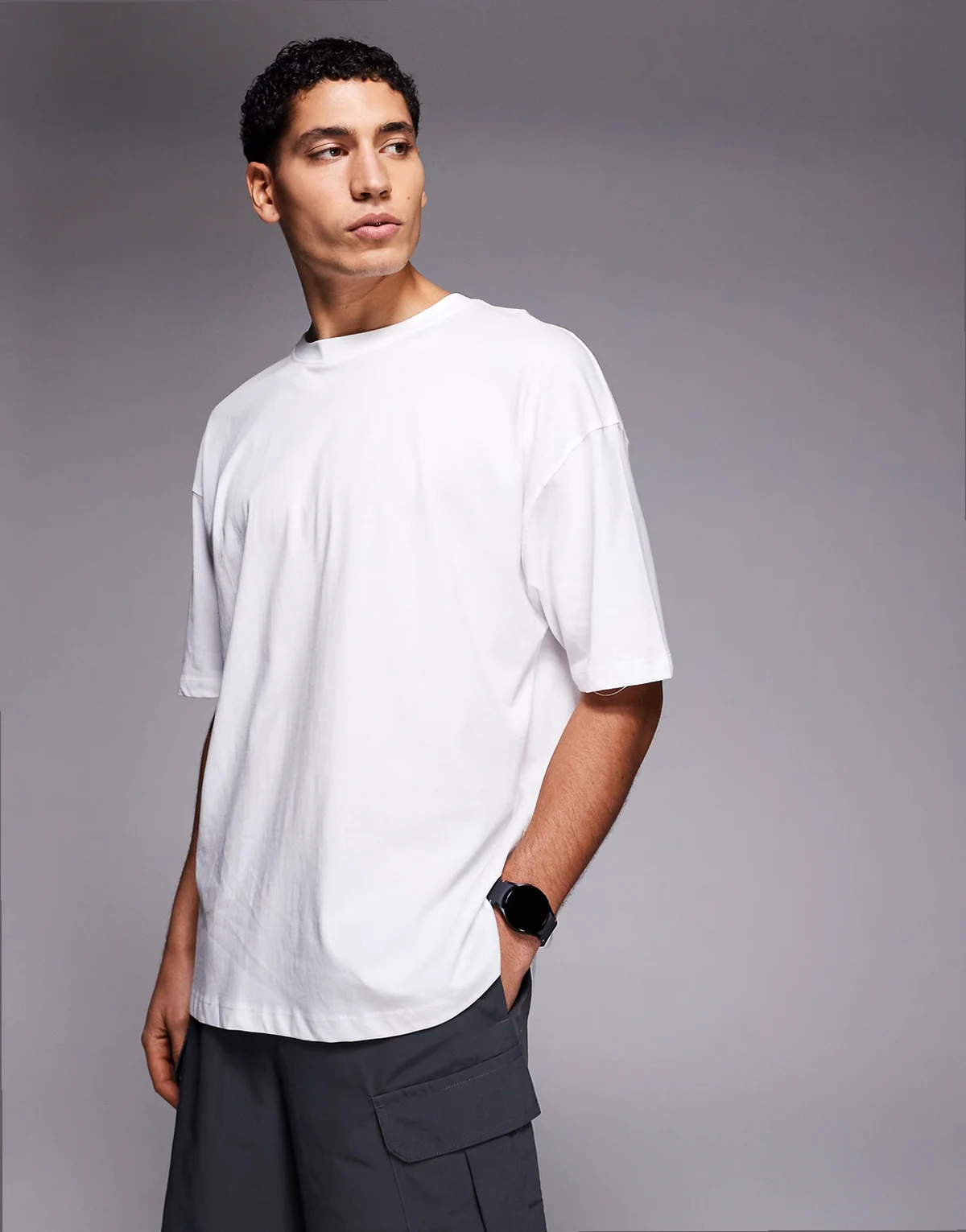 Icon oversized cotton quick dry training T-shirt in white