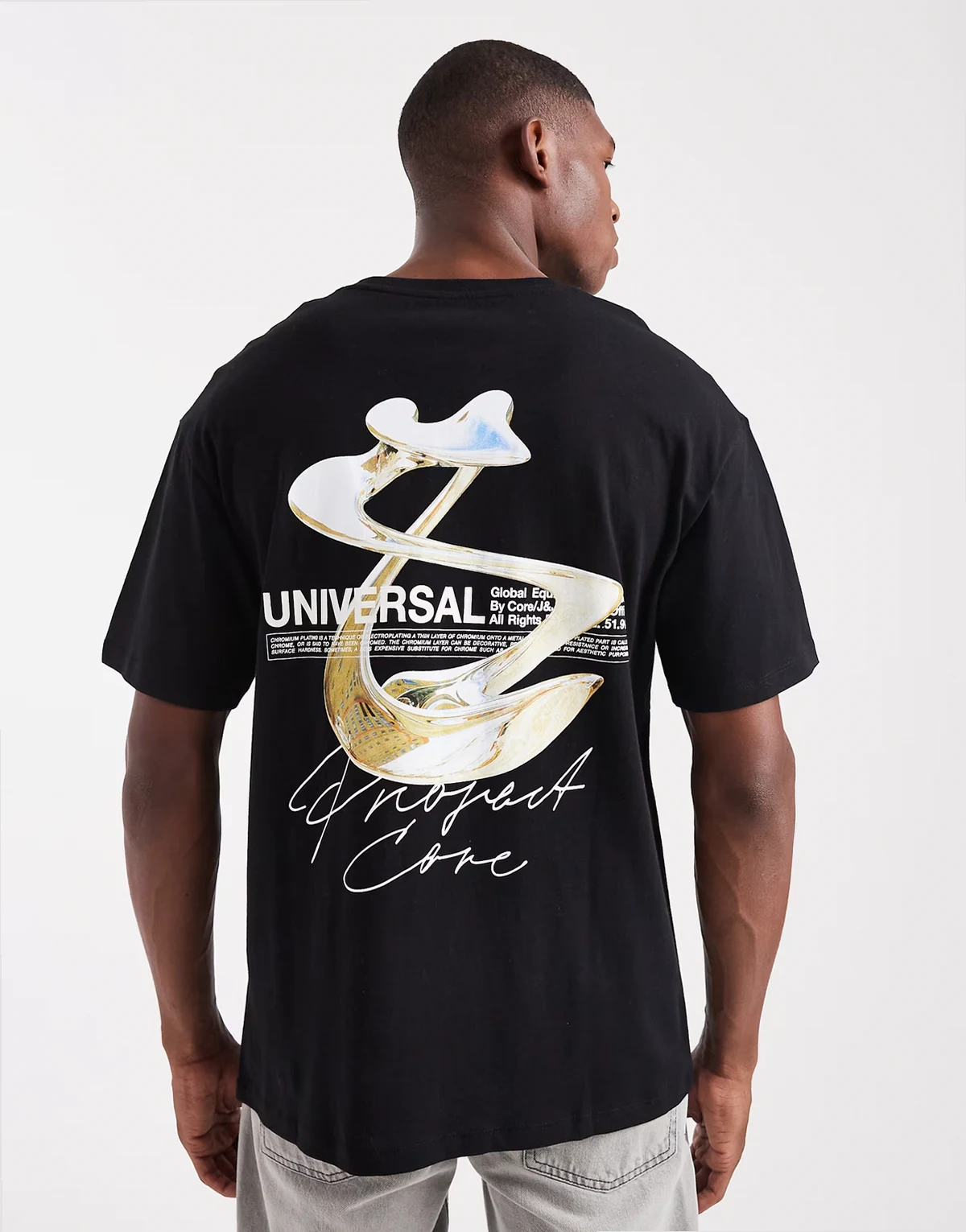 oversized t-shirt with back print in black