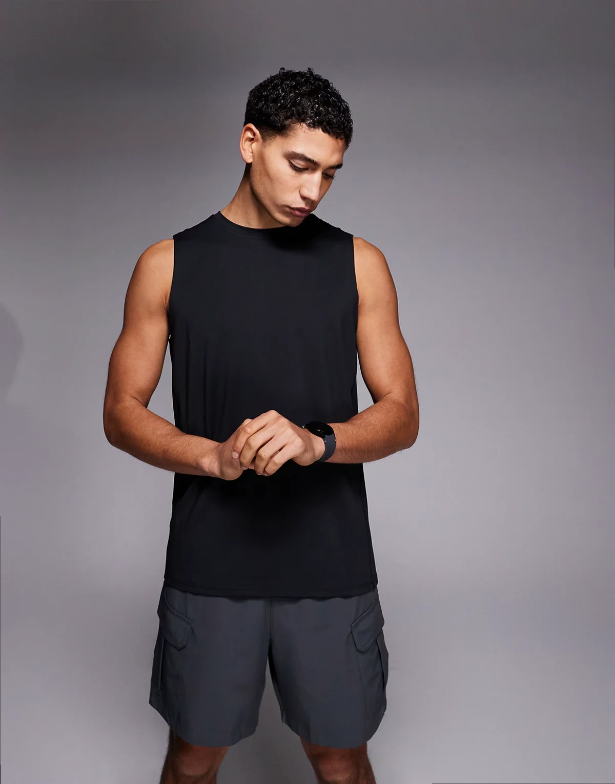 Icon quick dry mesh training tank tops 2 pack in black and khaki green