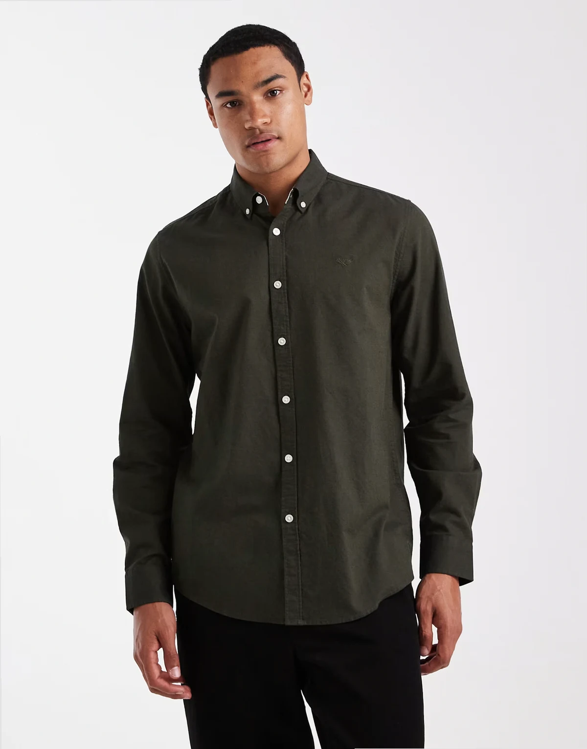 long sleeve oxford shirt in khaki