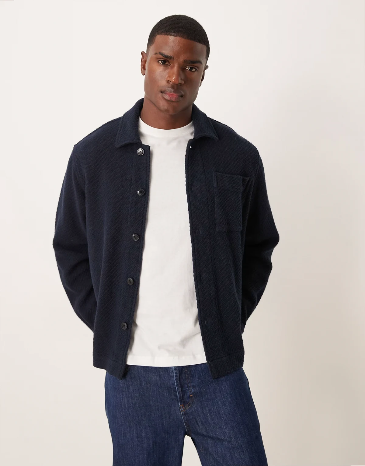 – Hemdjacke in Marineblau