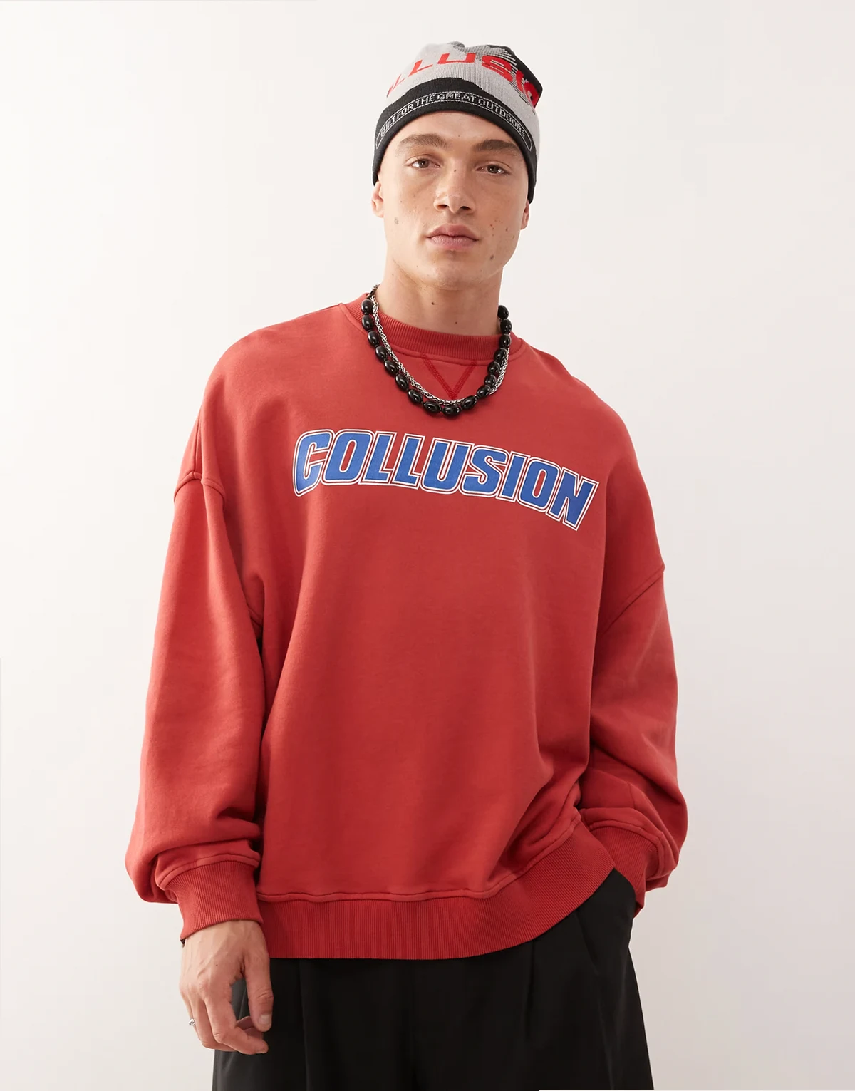 Boxy sweatshirt in red