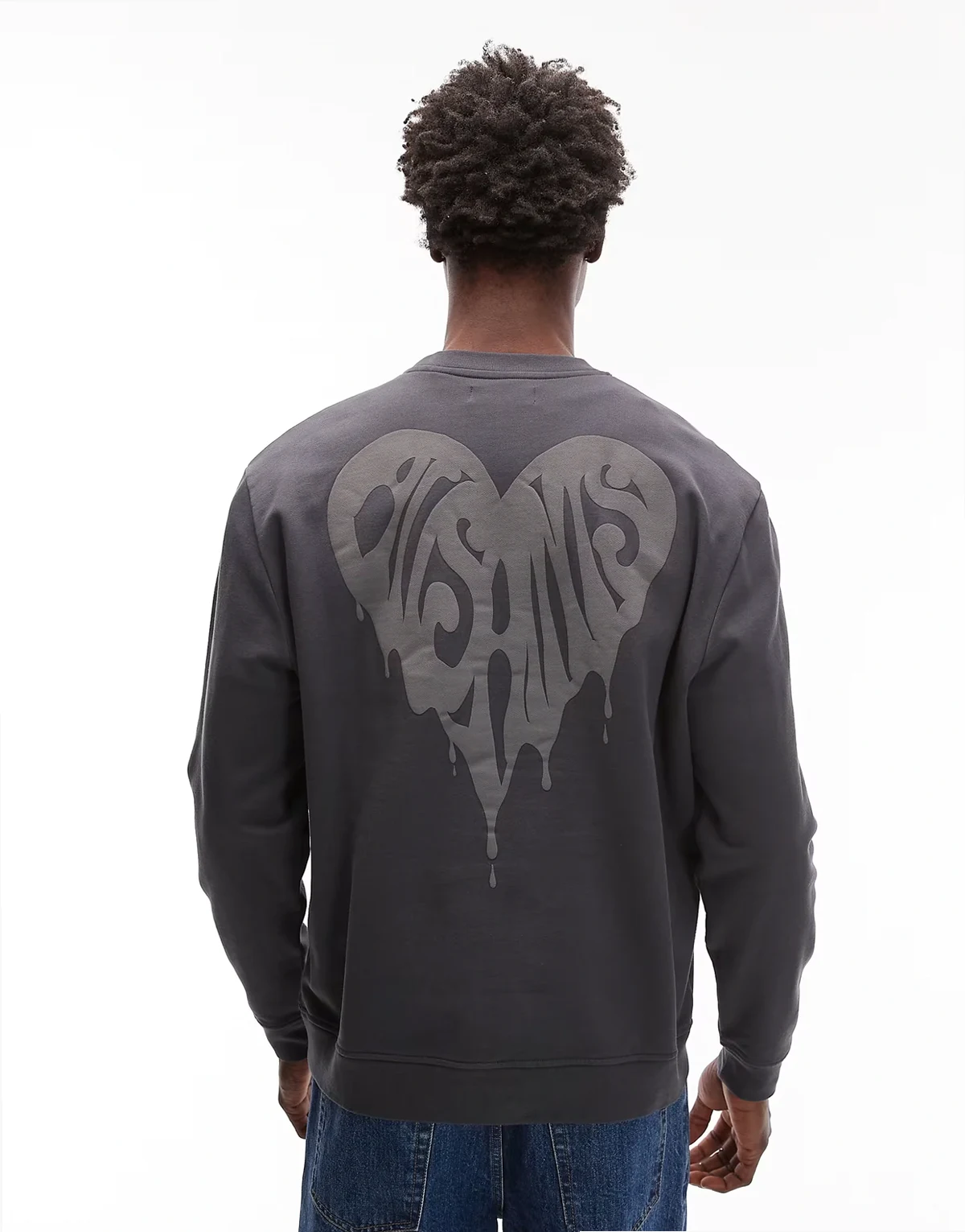 – Trip – Sweatshirt in verwaschenem Schwarz mit Rundhalsausschnitt