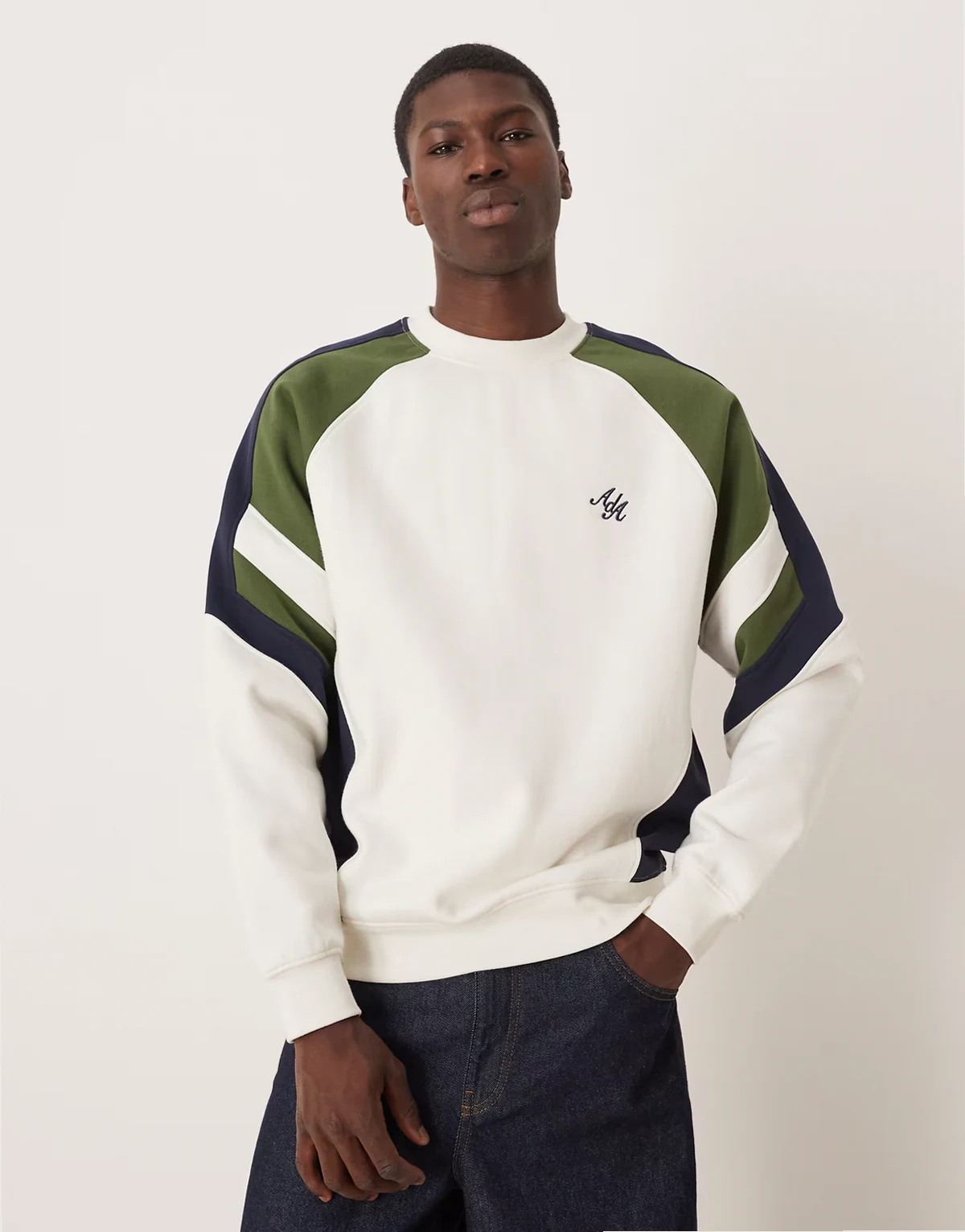 – Peli – Colourblock-Sweatshirt in Wollweiß
