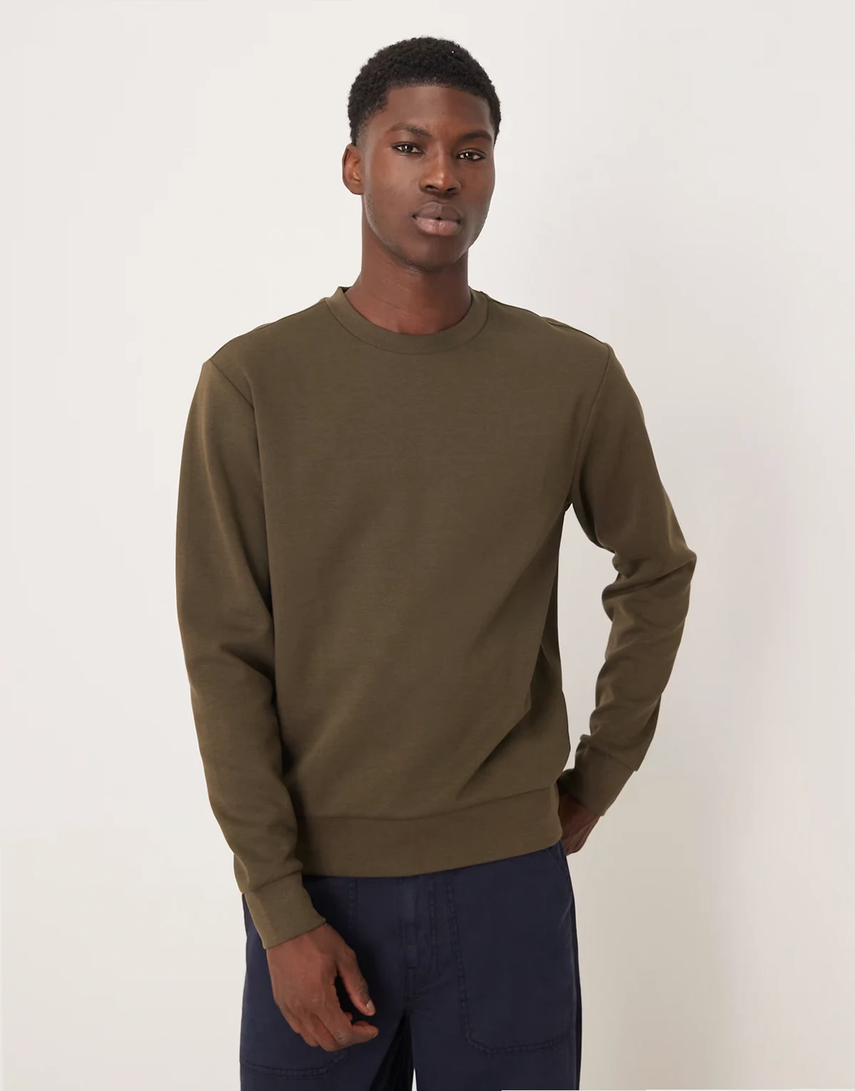 cotton mix sweatshirt in dark green