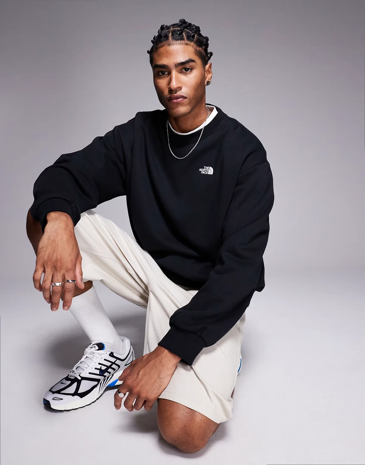 Evolution Oversized Crewneck sweatshirt in black