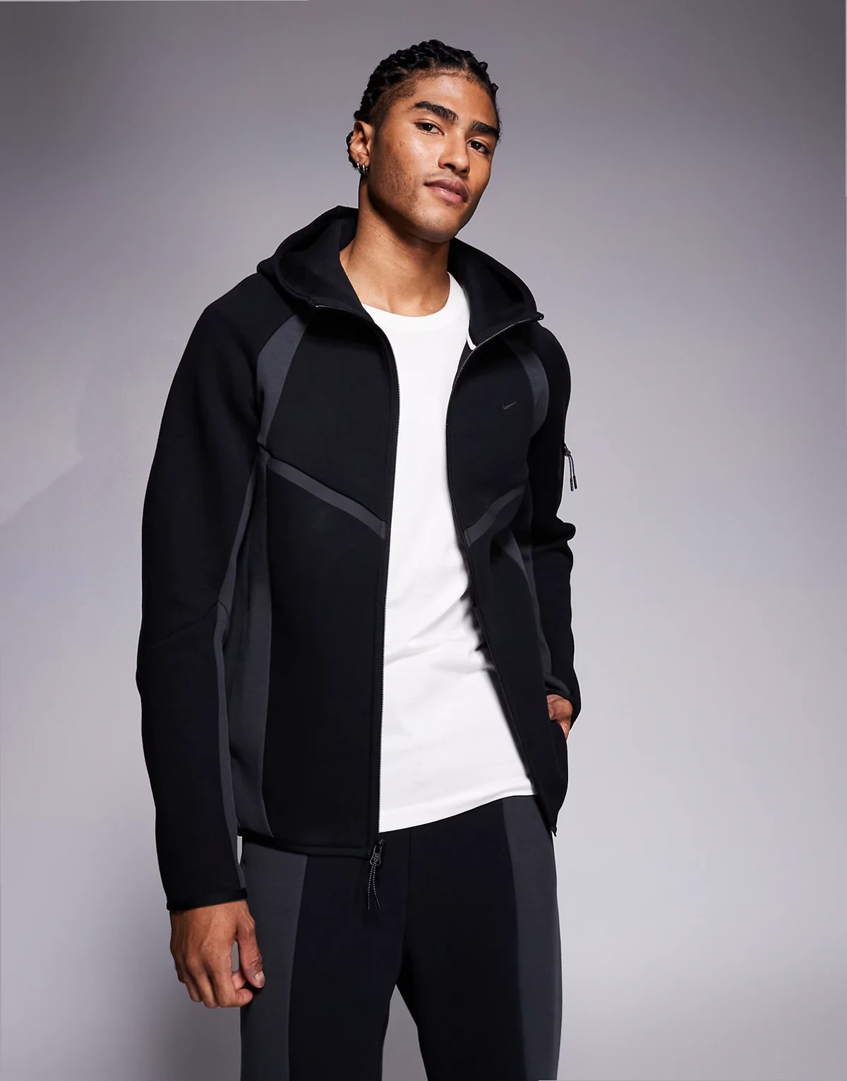 Tech Fleece Pro full zip hoodie in black and gray