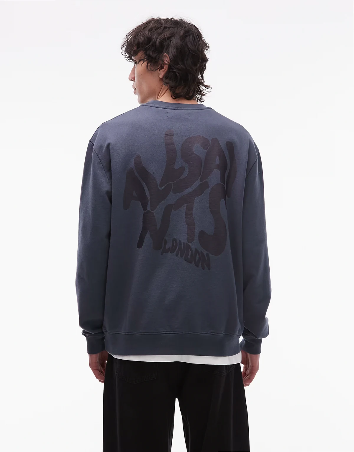 – Orlando – Sweatshirt in verwaschenem Blau mit Rundhalsausschnitt