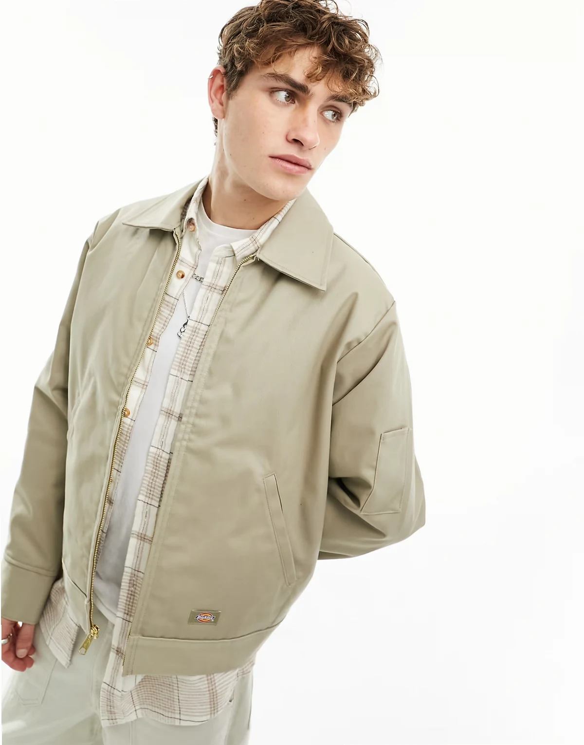 Lined Eisenhower jacket in beige
