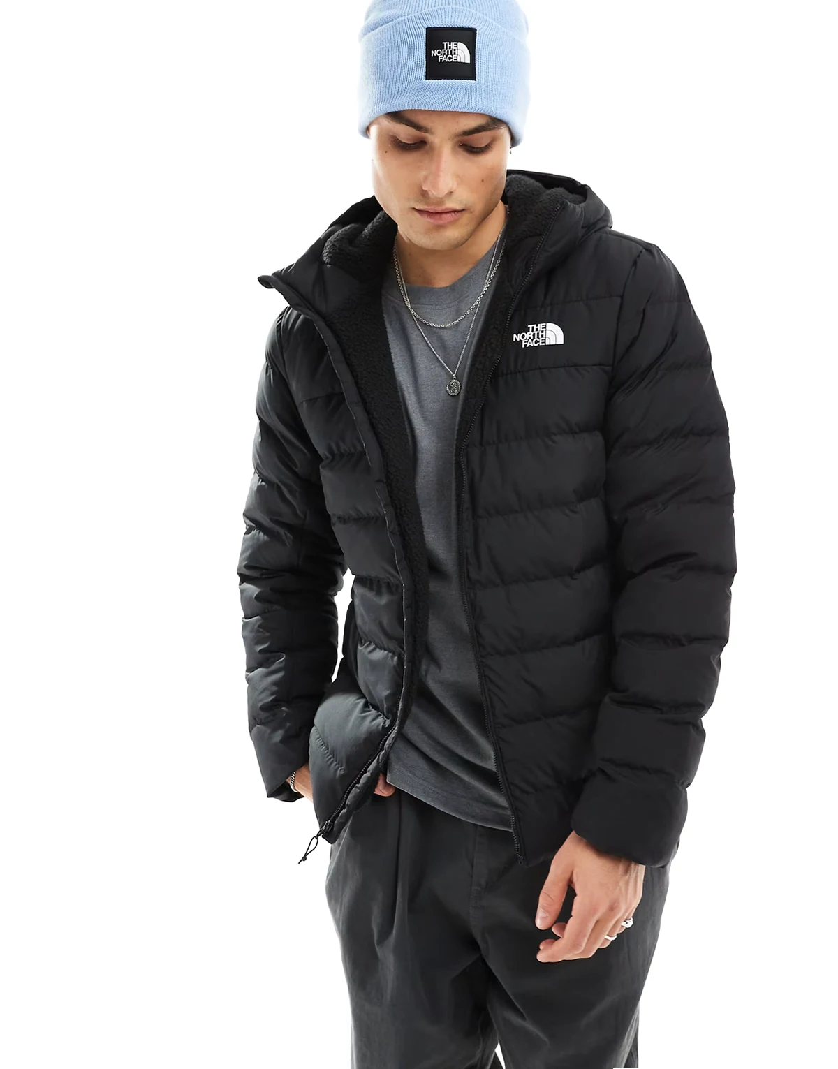 Aconcagua 3 lined padded hoodie jacket in black