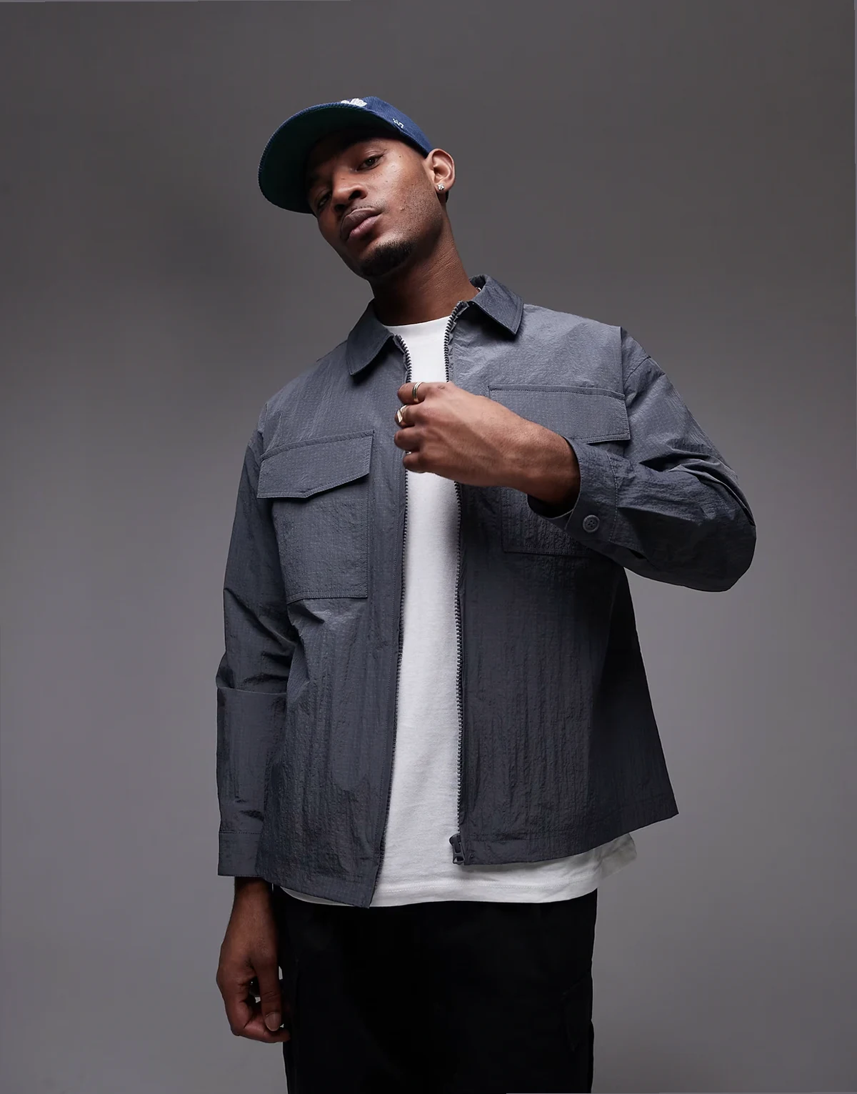 – Leichte Jacke aus Ripstop in Grau