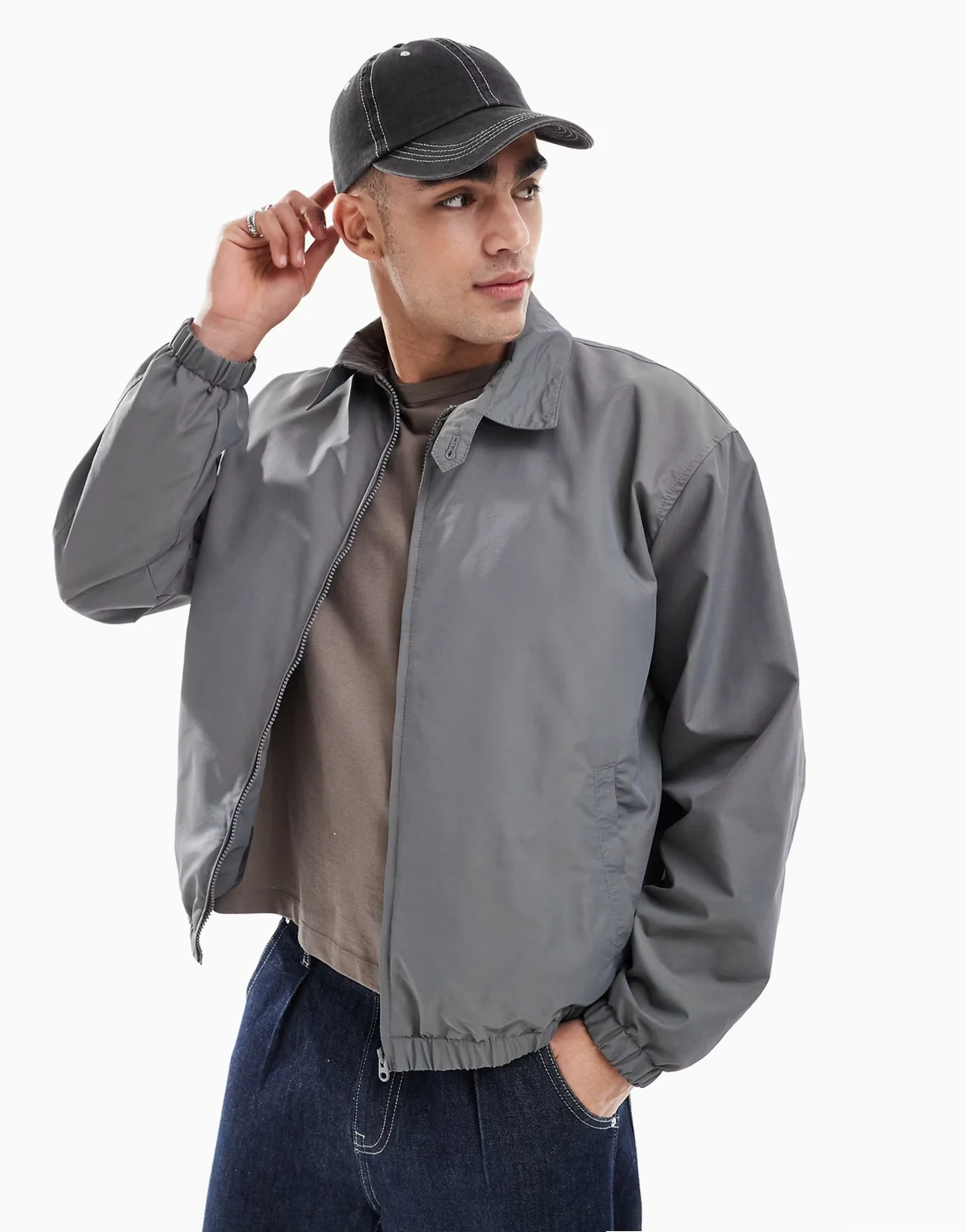 – Leichte Harrington-Jacke in Anthrazit