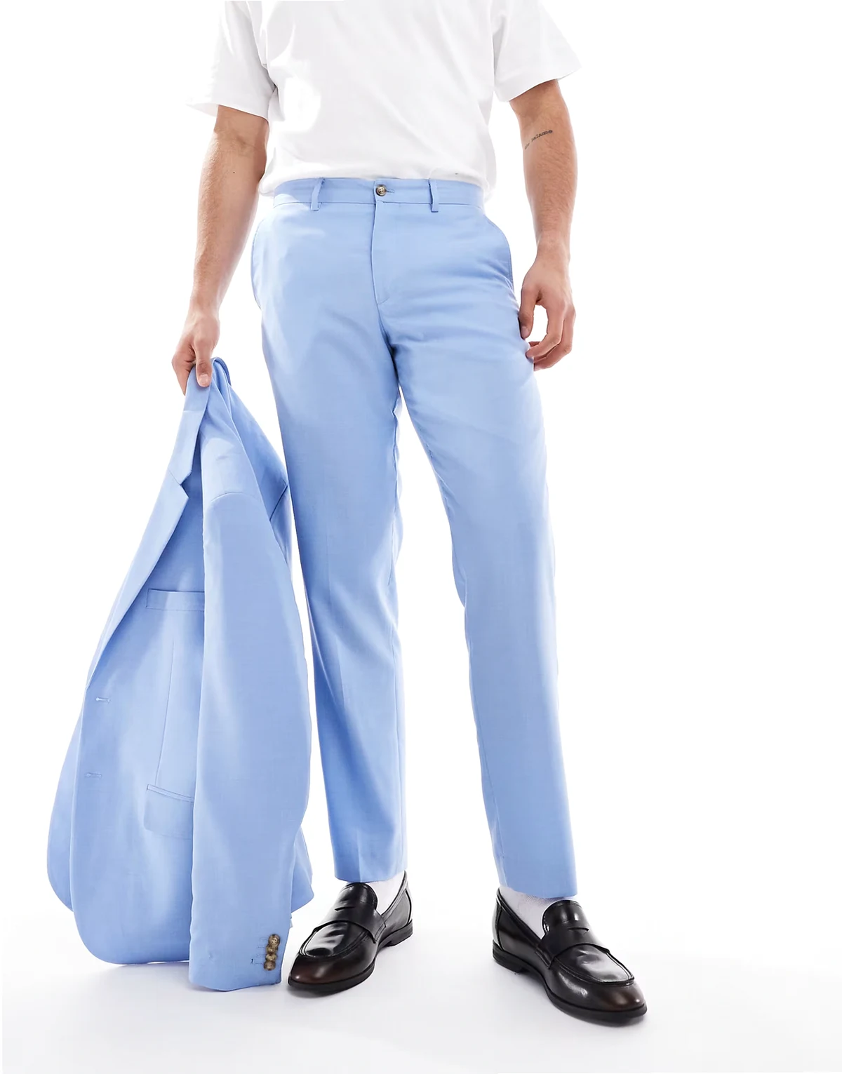 super slim pants in light blue