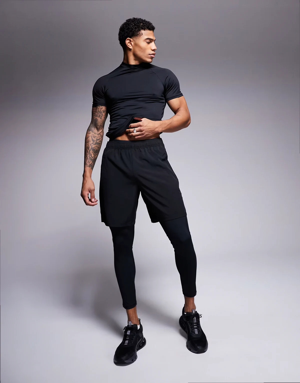 Icon active quick dry base layer training tights in black