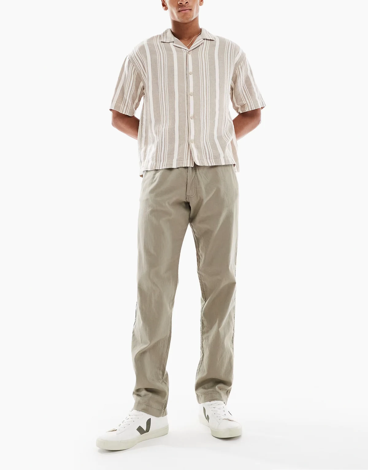 – Hose in Khaki mit Tunnelzug