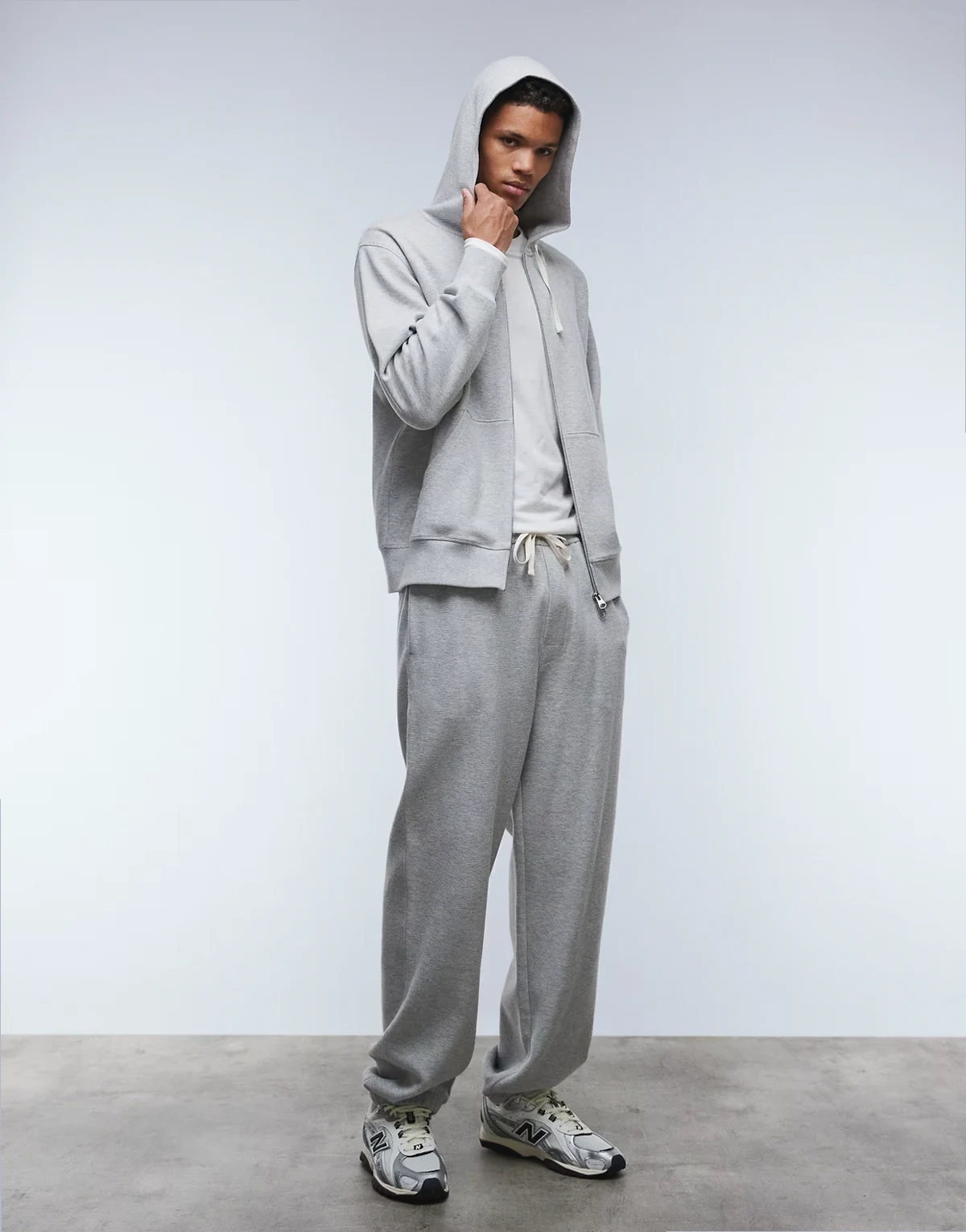 cotton rich structured sweatpants in gray - part of a set