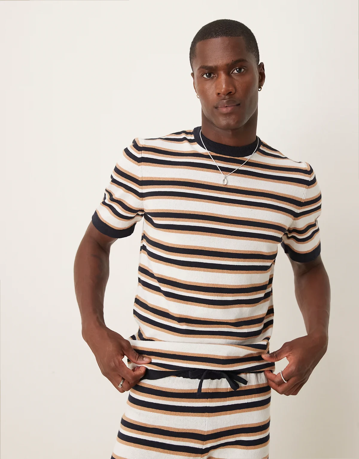 – Strick-T-Shirt mit Streifen, Kombiteil