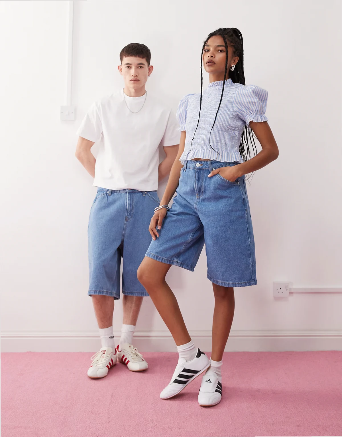 – Unisex-Jorts aus Denim in Bleich-Waschung