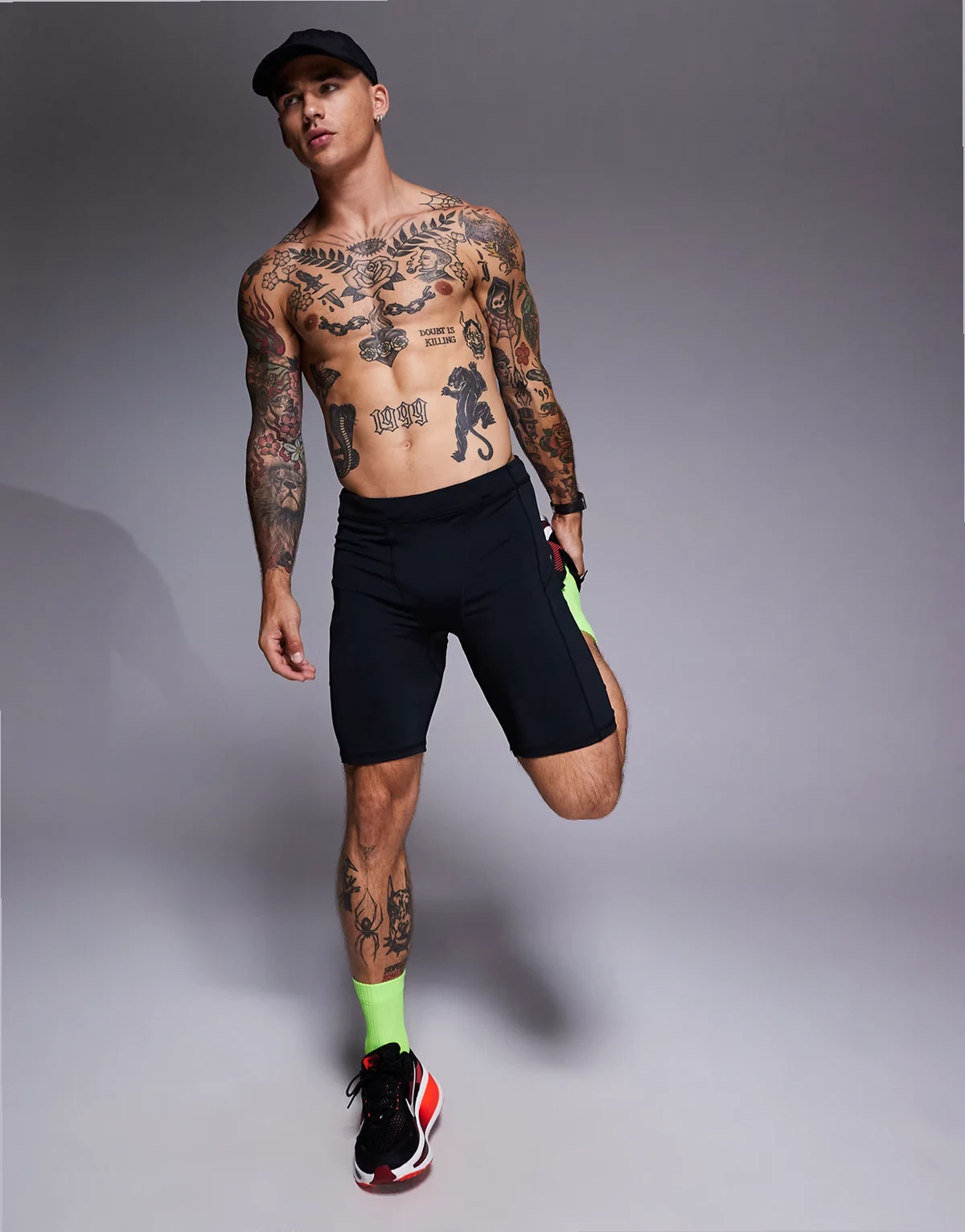 Icon active quick dry base layer training half tight in black