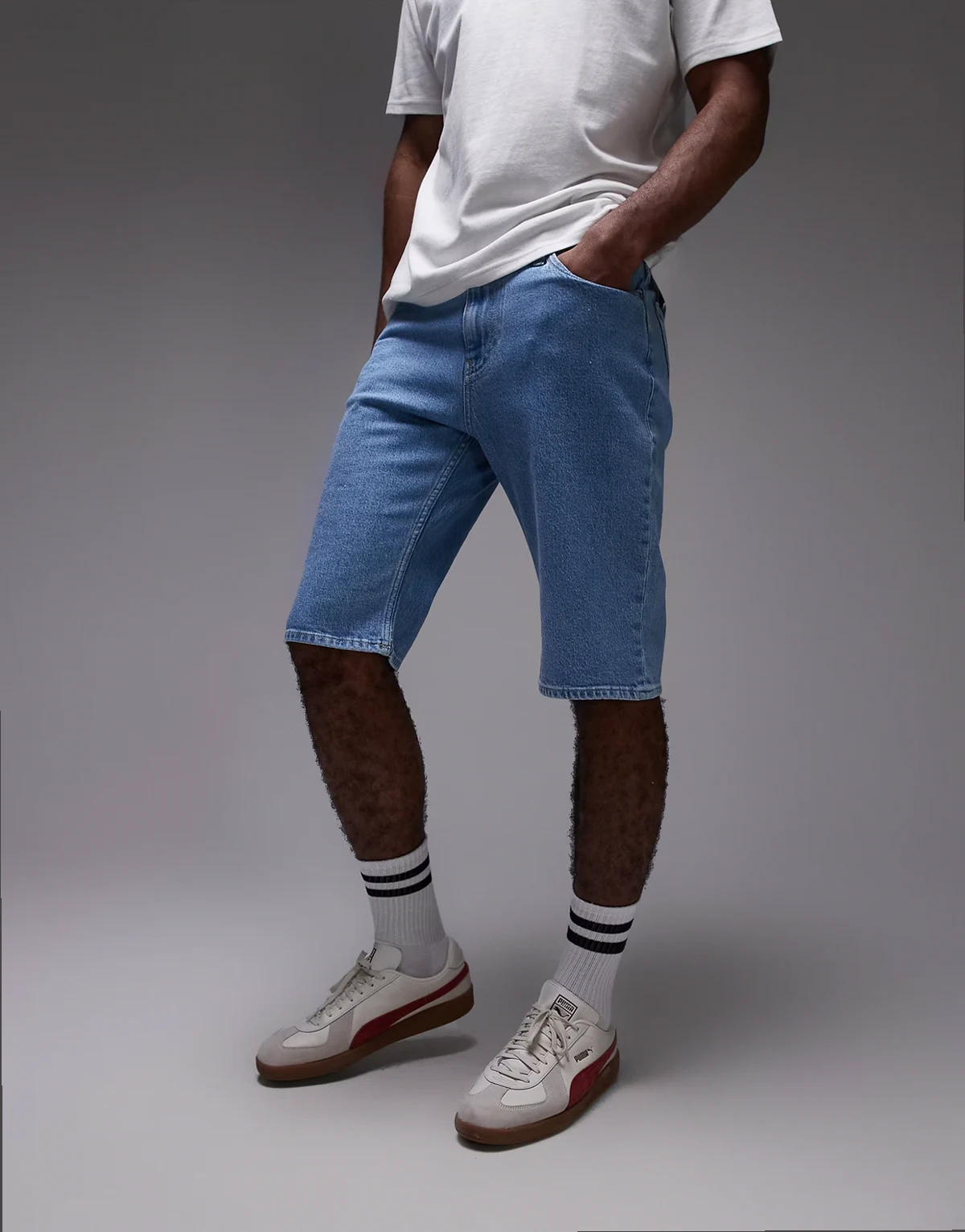 – Ryan – Jeansshorts in heller Waschung