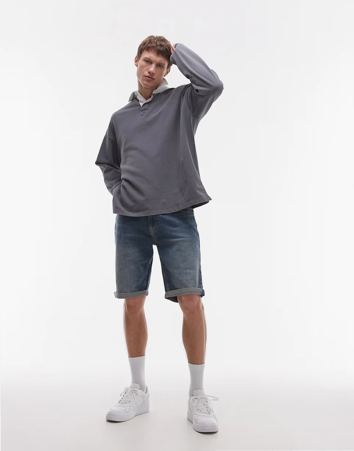 – Ronnie – Jeans-Shorts in dunkler Waschung